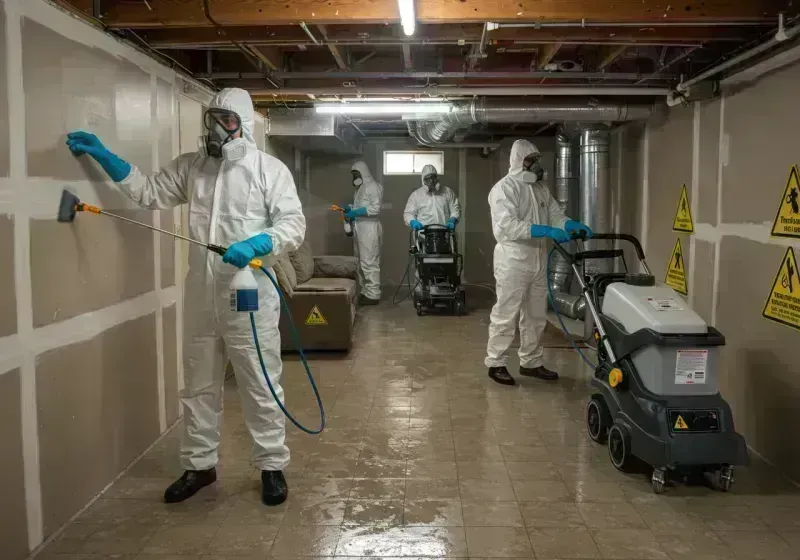 Basement Moisture Removal and Structural Drying process in Elvins, MO